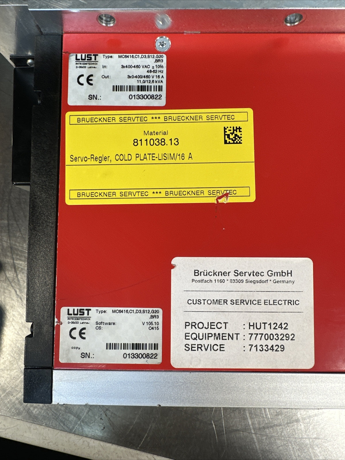 Lust Antriebstechnik Servo Drive MC6416, D3, S12, C1, G20. (BIN-2.3.4)