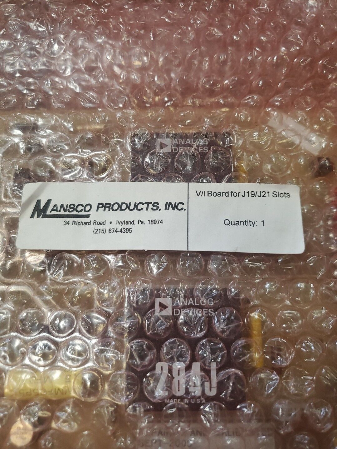 Mansco Products V/I Board for J19/J21 Slots.                                3D-2