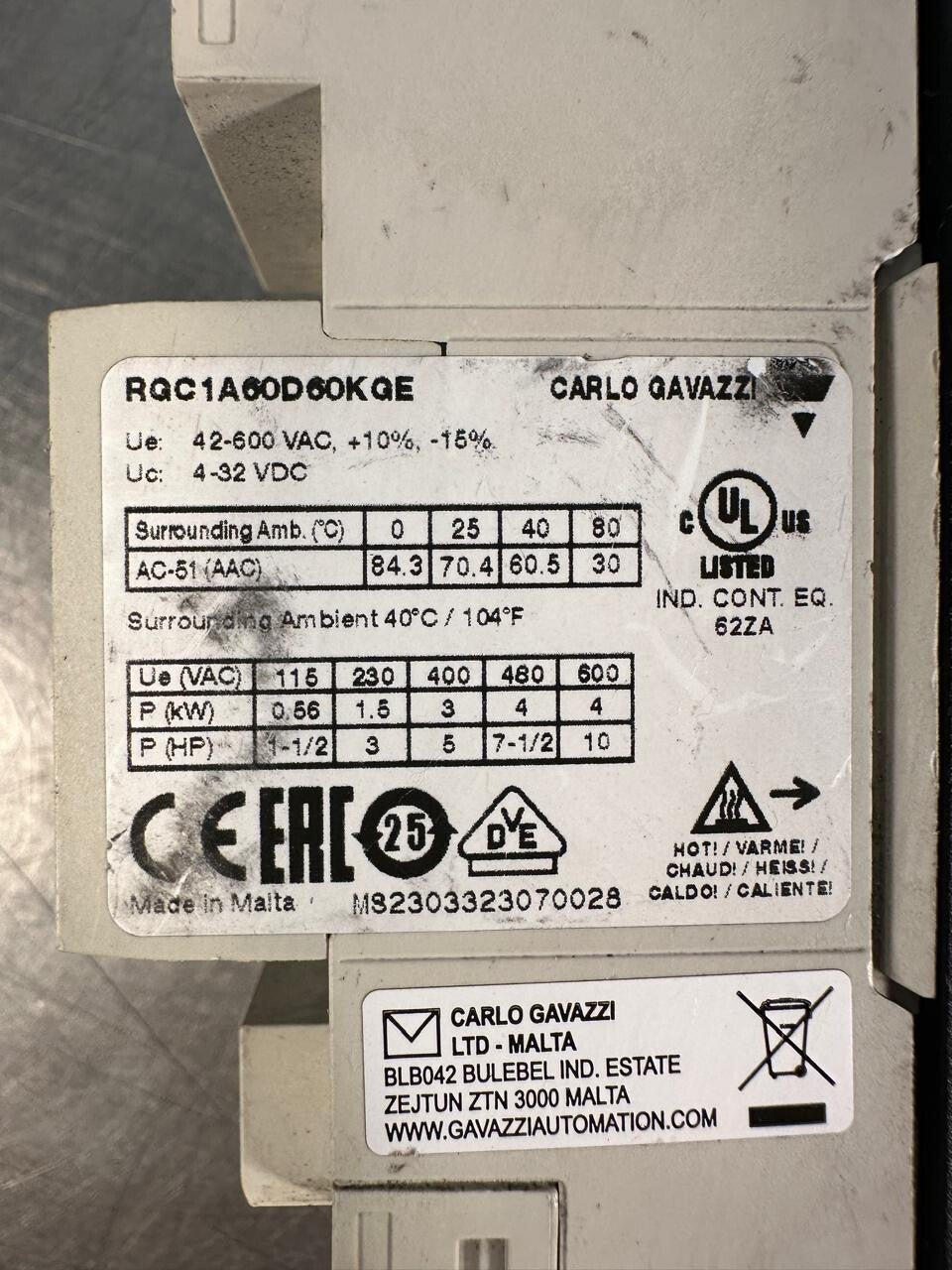 Carlo Gavazzi RGC1A60D60KGE                                         (7.2.5)