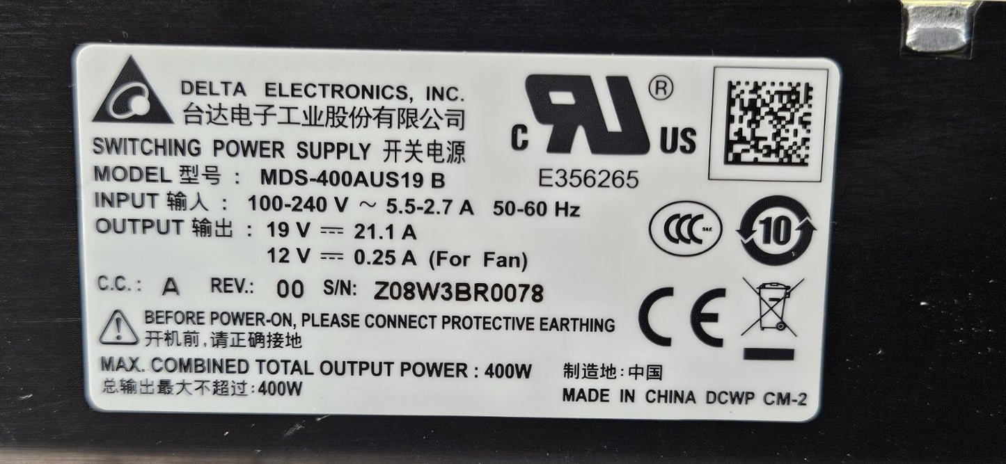 Delta Electronics MDS-400AUS19 B Medical AC-DC Open Frame 19V output    (BIN531)