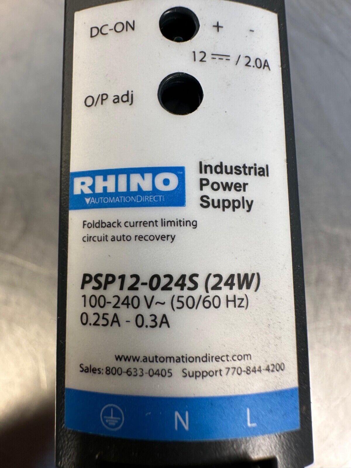 Rhino PSP12-024S 24W Power Supply / PSP12024S          Loc (4B-32)