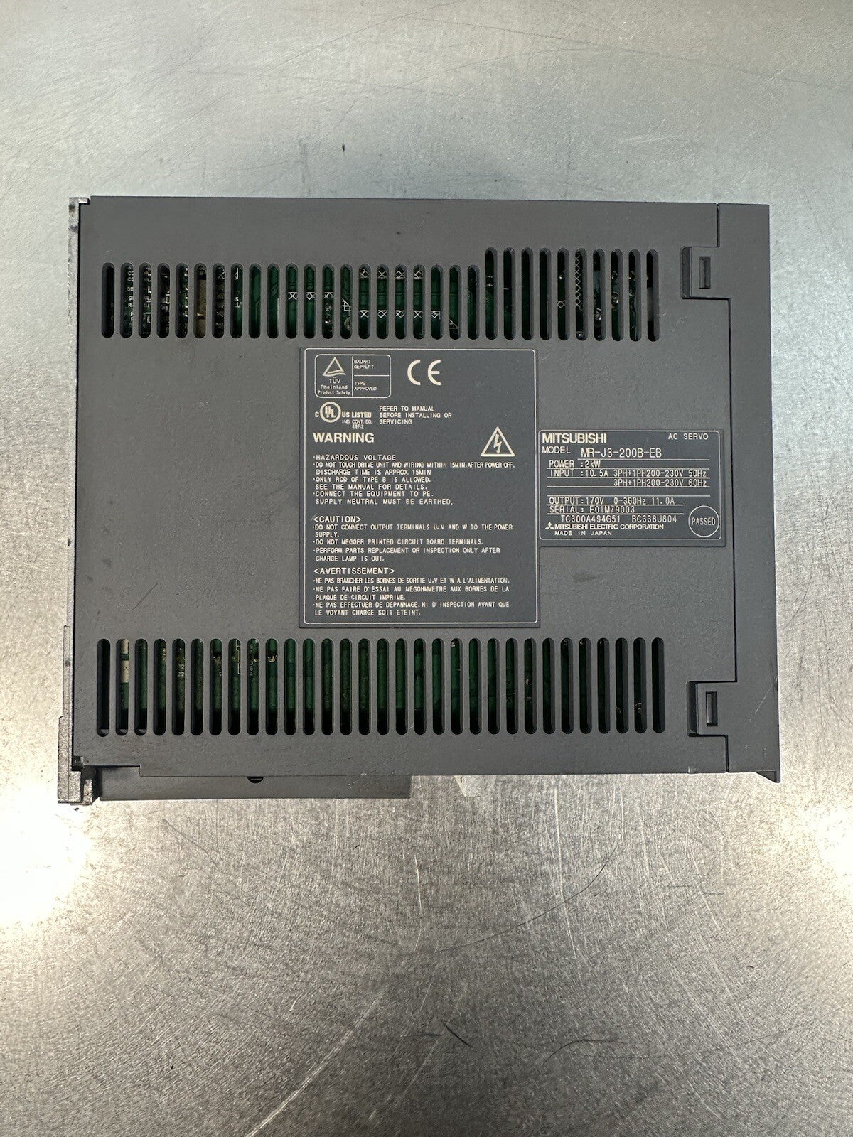 Mitsubishi MR-J3-200B-EB AC Servo Drive (BIN-1.2.4)