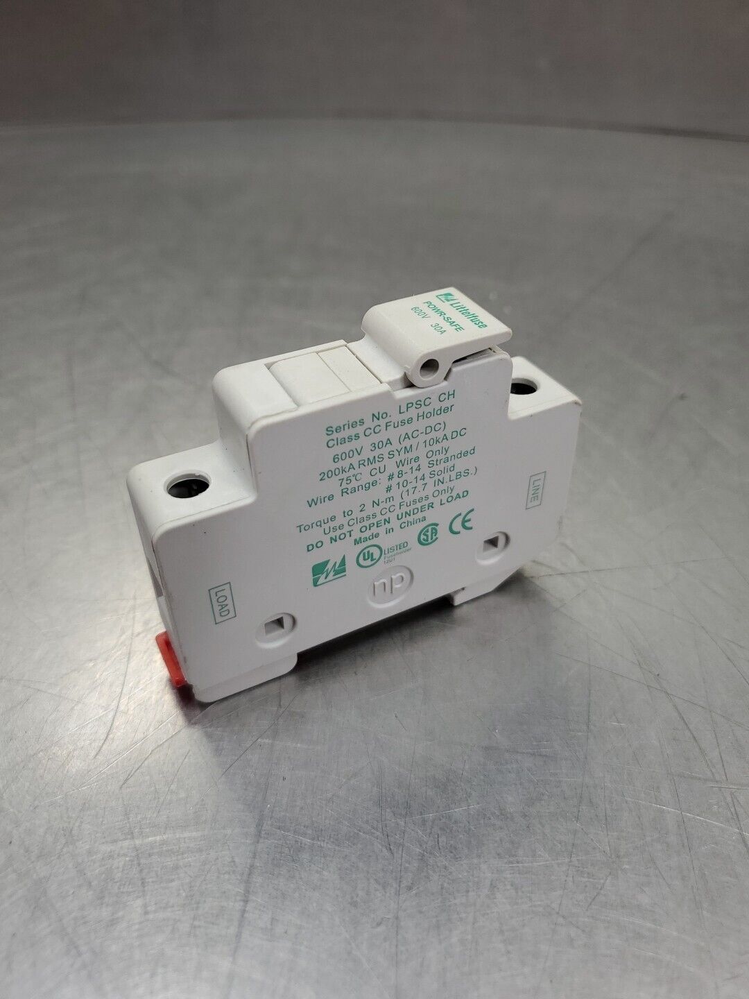 Littelfuse POWR-SAFE LPSC CH Class CC Fuse Holders, 30A 600V.              4D-34