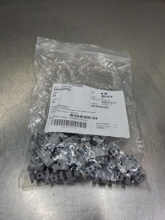 Phoenix Contact 1401637 End Bracket Clamp, 22mmx6.2mmx11.4mm -Lot of 48.   4C-36