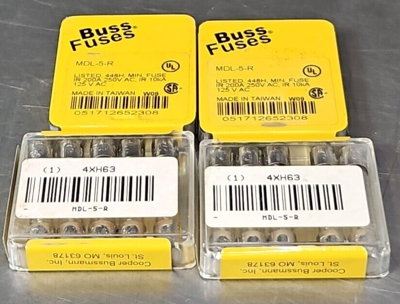 Cooper Bussmann MDL-5-R Buss Small Dimension Fuse Lot Of 20               loc4E4