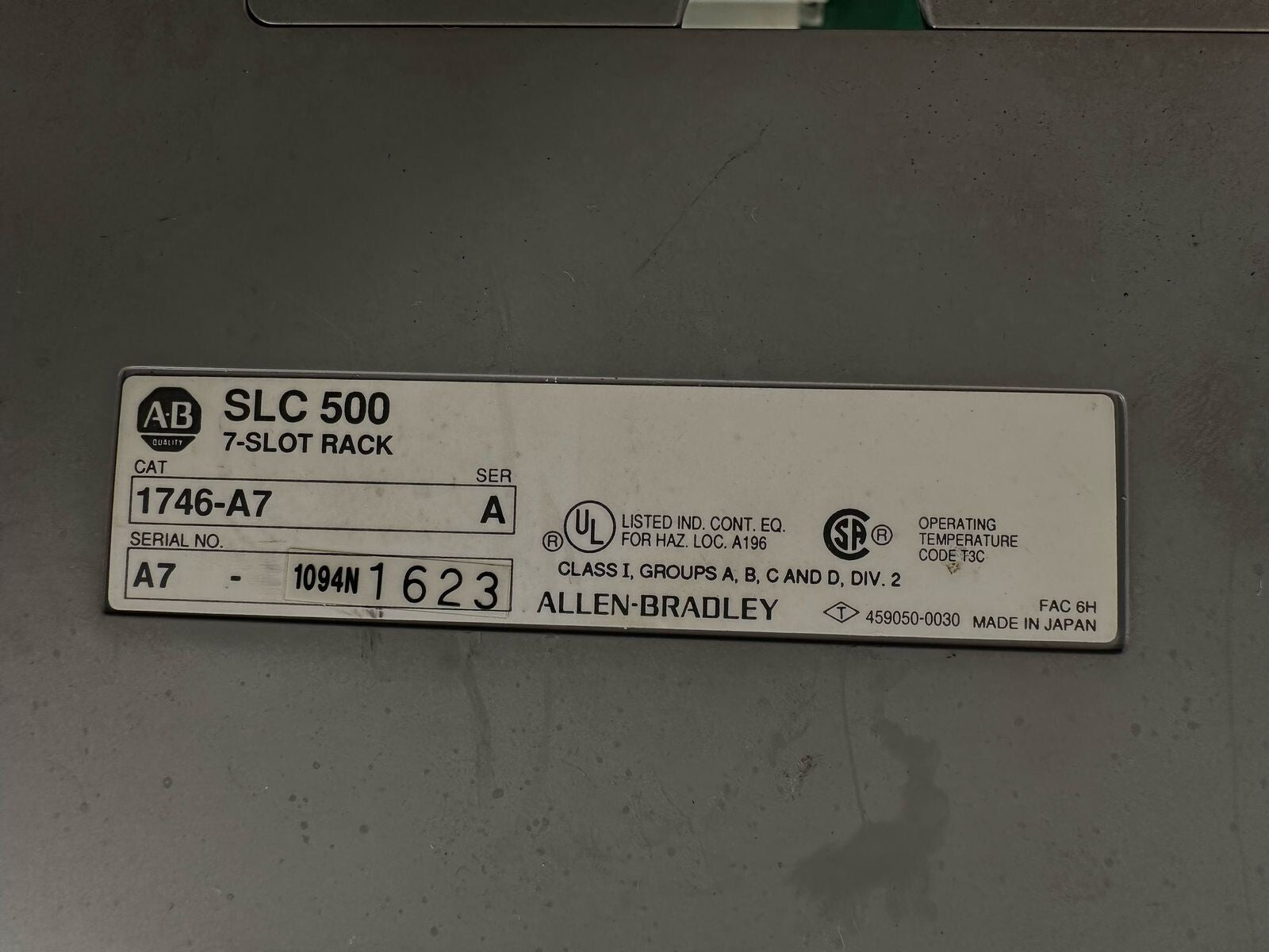 Allen Bradley 1746-A7 /A Slc 500 Chassis Rack Module 7-Slot Rack    (8.5.7)