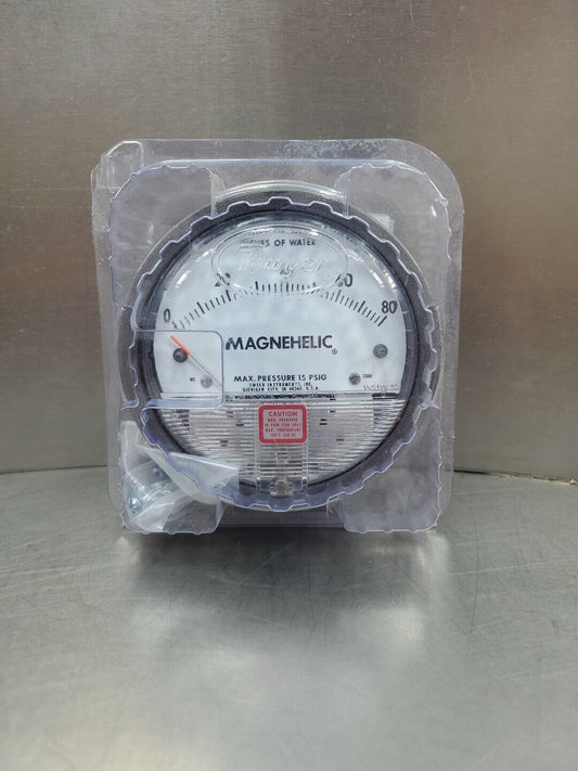DWYER MAGNEHELIC W51W TC PRESSURE GAUGE, 0-80 INCHES OF WATER.             6B-11