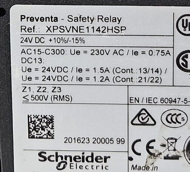 Schneider Electric XPS-VNE Safety Relay XPSVNE1142HSP                   (BIN541)