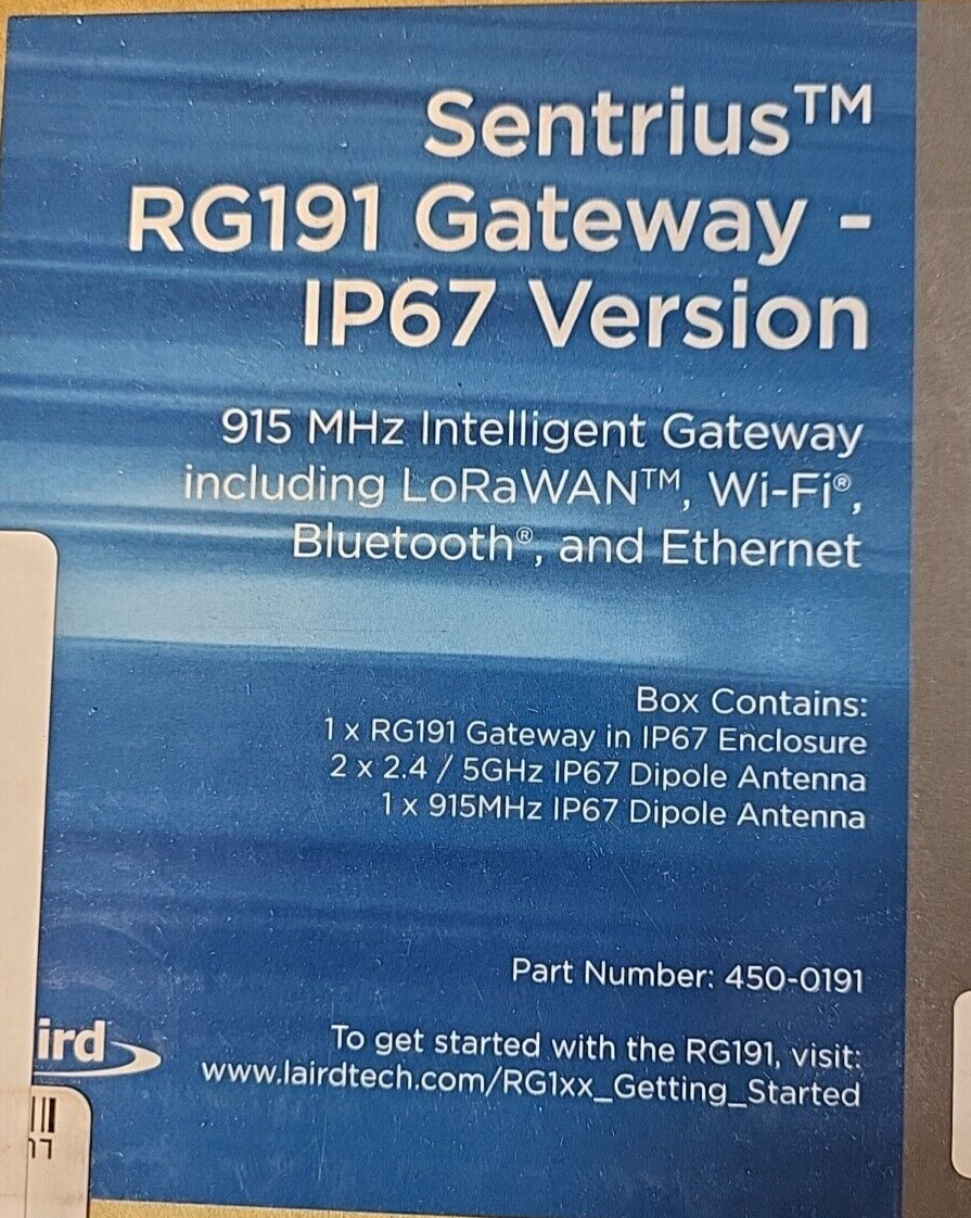 Sentrius RG191 915MHz LoRa LoRaWAN Gateway in IP67 Version (BIN3.5.3)