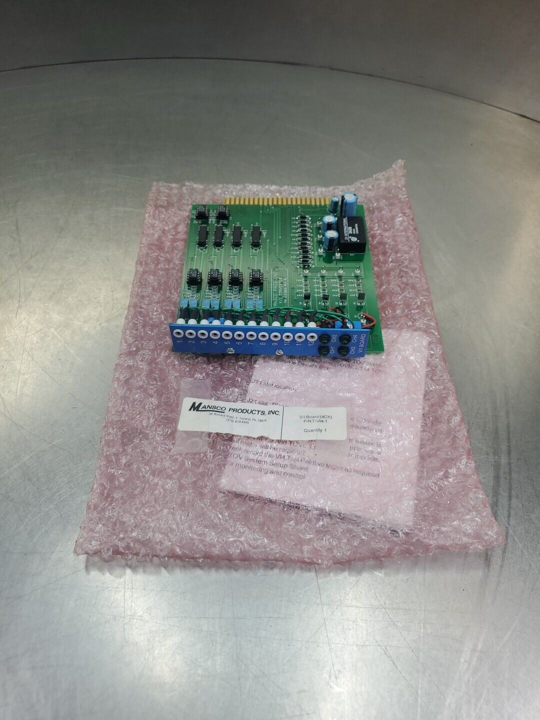 MANSCO PRODUCTS T-VI4-1 4CH V/I BOARD.                                     3D-2.