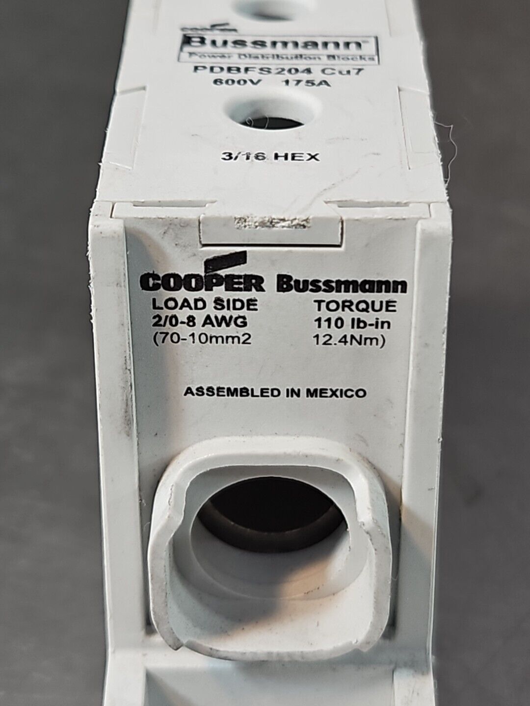 Cooper Bussmann PDBFS204 Cu7 600V 175A Power Distribution Block          loc4B22