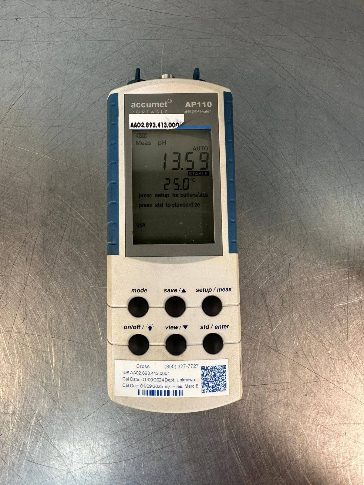 Accumet Ap110 Portable Ph/Orp Meter                    (4.3.4)