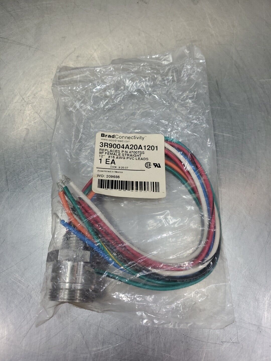 Woodhead/Brad Connectivity 3R9004A20A1201 9P Female Receptacle.         5D-35/9