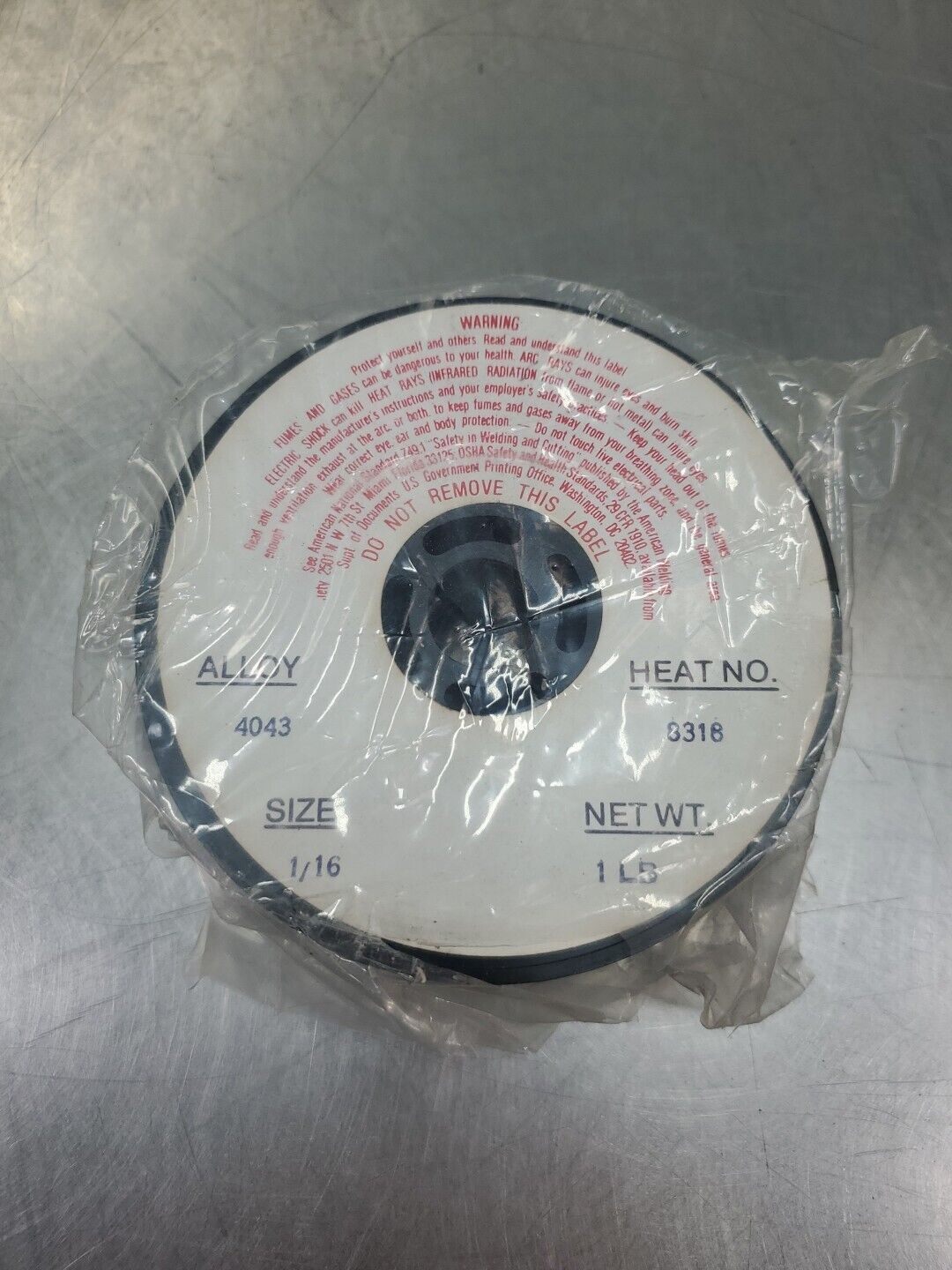 Harris Alloy 4048, 1/16", Heat No. 8318, 1lb, Welding Wire.                5E-29