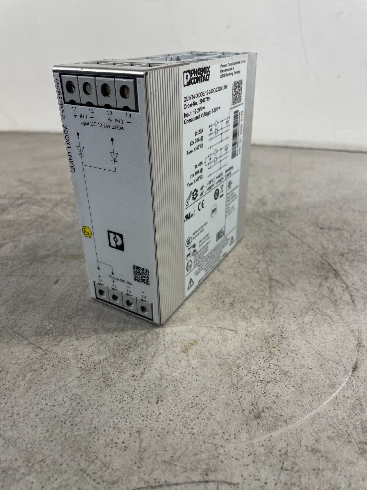Phoenix Contact 2907719 QUINT4-DIODE/12-24DC DIN Rail Mount Module (bin1.3.3)