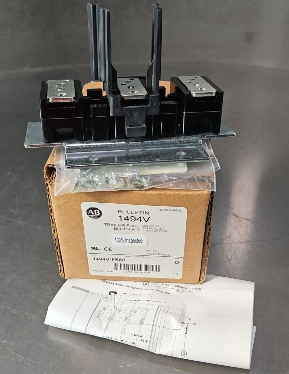 Allen-Bradley 1494V-FS60  Ser D Trailer Fuse Block Kit 250V             (BIN423)
