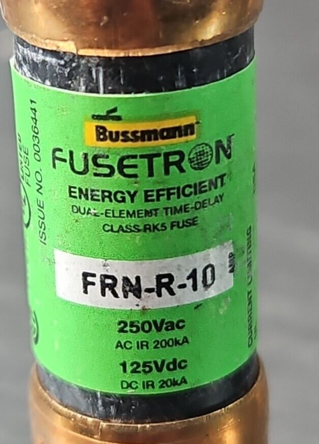 Bussmann FRN-R-10 Time Delay Fuses 10 Amp 250V (lot of 5)                 loc4E6