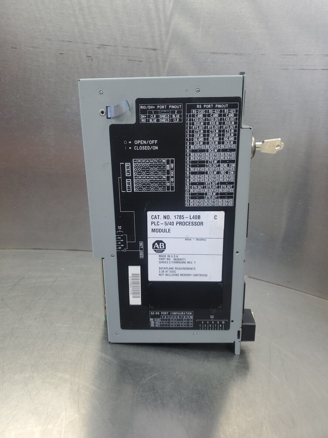 Allen Bradley 1785-L40B/C PLC-5/40 Processor Module, Firm.Rev T.           3D-41