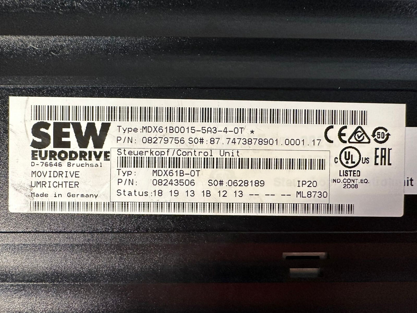 Sew-Eurodrive MDX61B0015-5A3-4-0T / MDX60A0015-5A3-4-00  (12.4.6)