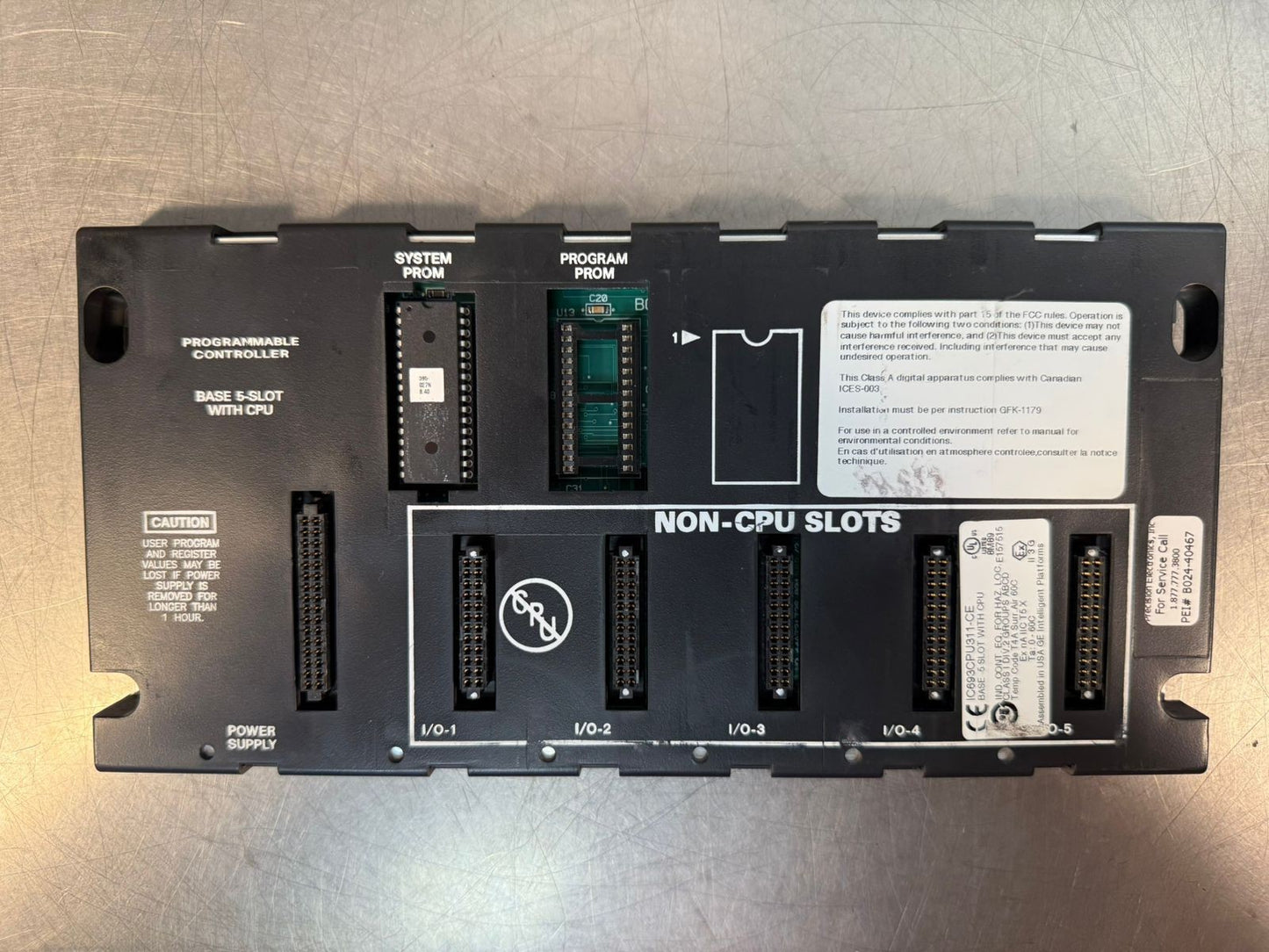 Ge Fanuc 5-Slot Base IC693CPU311-CE  Base 5-Slot                   (5.4.3)