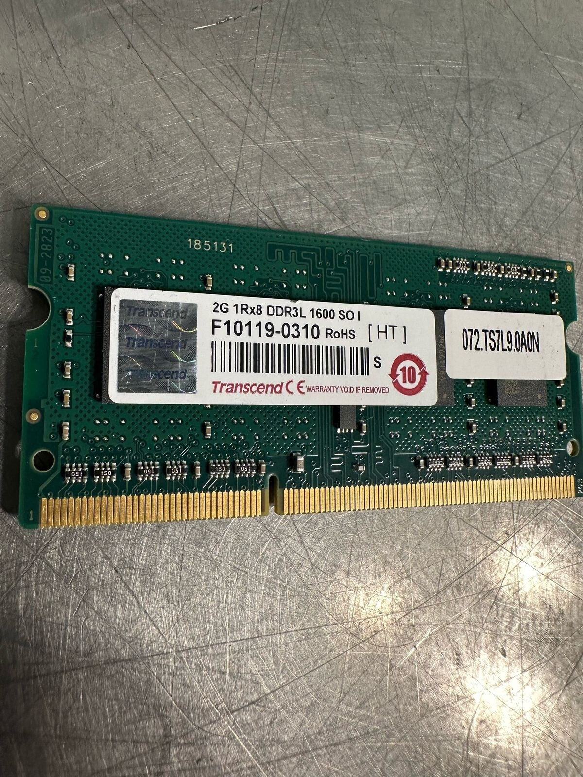 Transcend Memory 2G 1Rx8 DDR3L 1600 SO I F10119-0310 RoHS  (7.2.1)