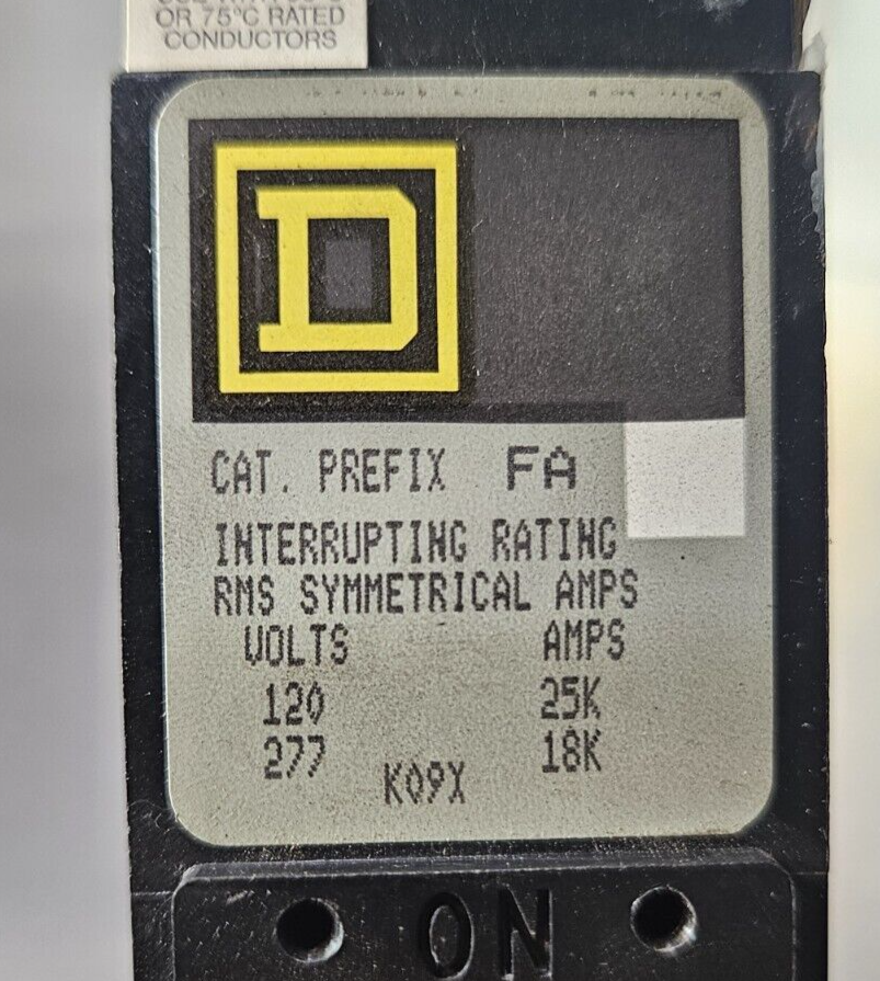 Square D FA14020C Type FA I-Line Circuit Breaker  20A 277VAC 1 Pole     (BIN435)