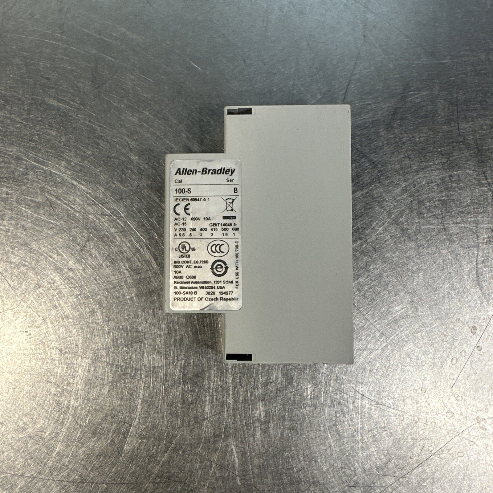 ALLEN BRADLEY 100-S SERIES B AUXILIARY CONTACT BLOCK     (BIN-1.4.5)