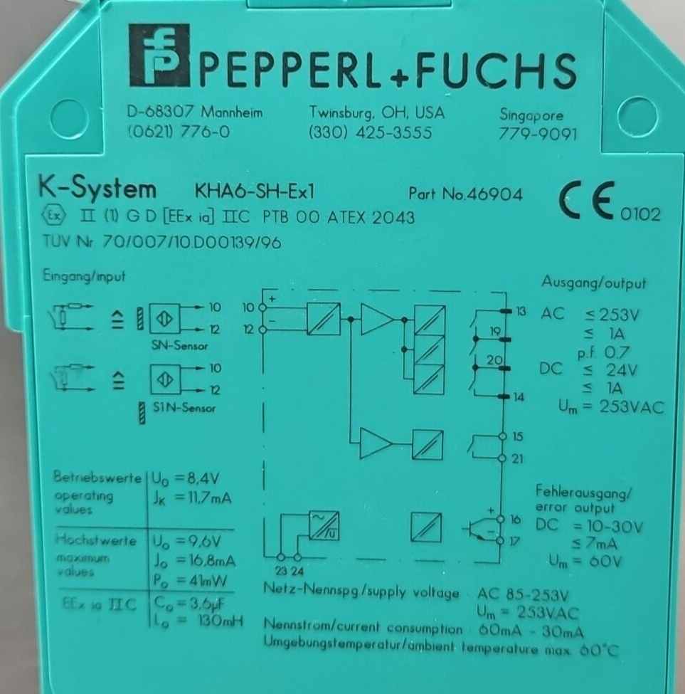 Pepperl + Fuchs KHA6-SH-EX1 Switch Amplifier                             Loc3D36