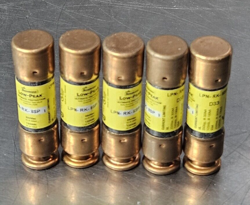 Bussmann LPN-RK-8SP Ultimate Protector fuse 250VAC 125 VDC box w/5  (BIN434)