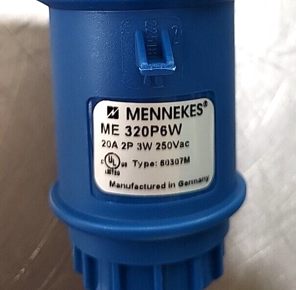 Mennekes 320P6W plug 60307mz 20A 2P 3W 250VA  Loc4E-29
