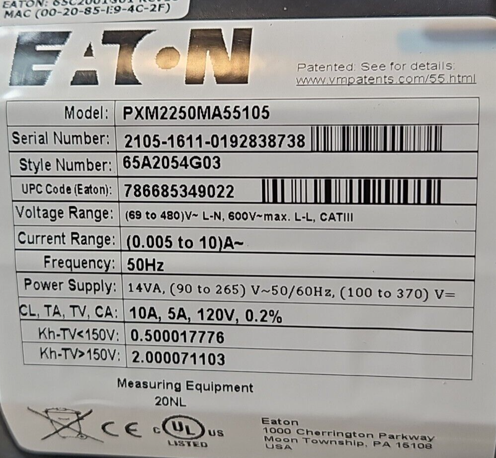 Eaton  PXM2250MA55105 Power Metter PXM 2000                             (BIN423)
