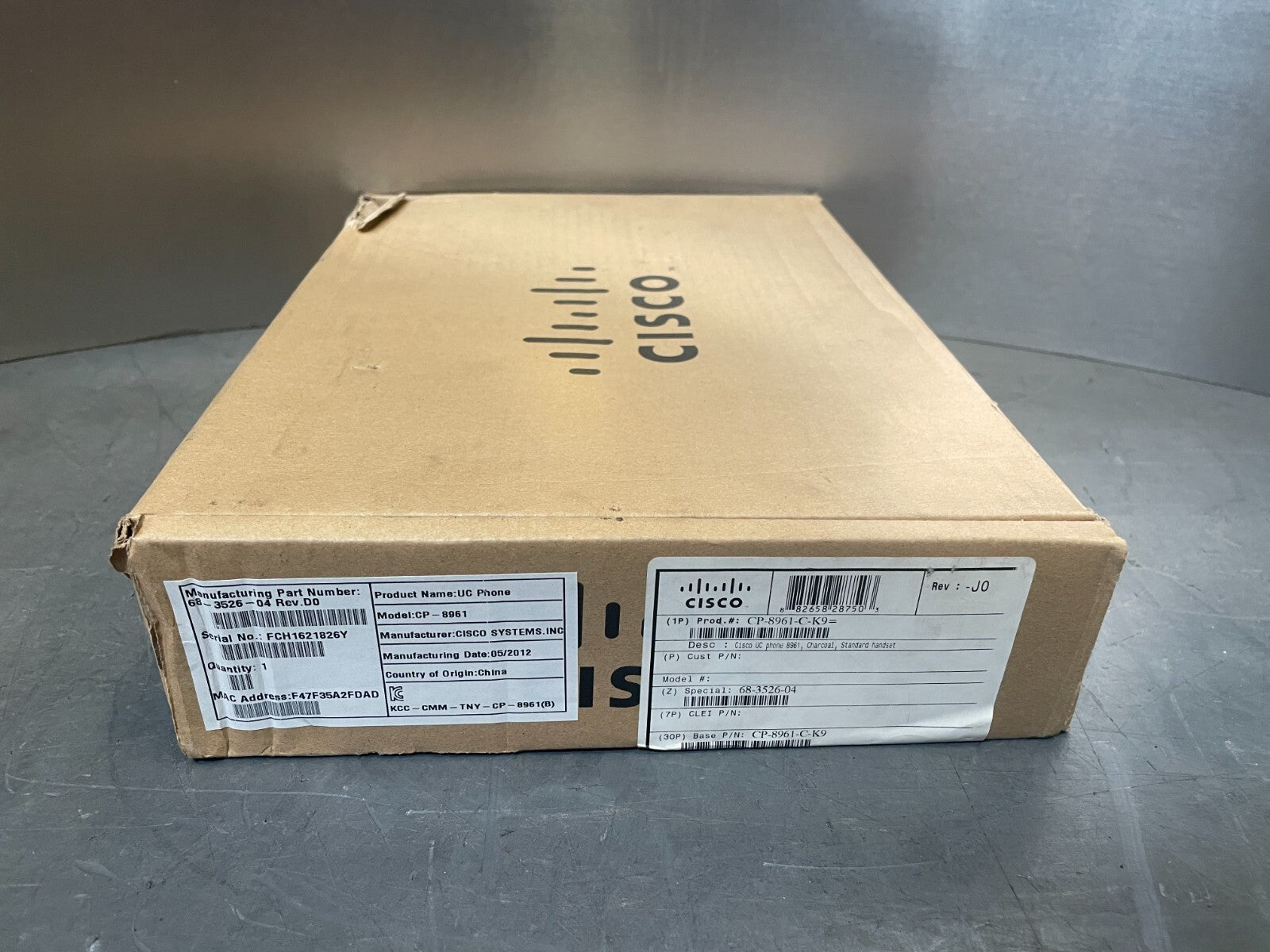 Cisco CP-8961 Charcoal LCD Display Single Keypad Office Telephone Set