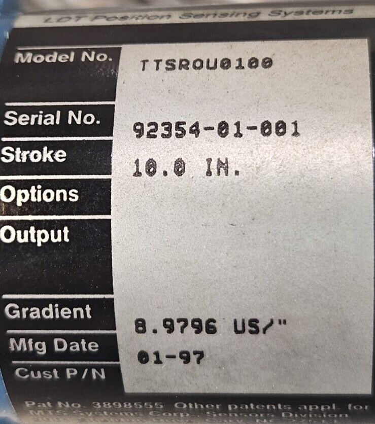 MTS System TTSROU0100 Position Sensor                                  (BIN532)