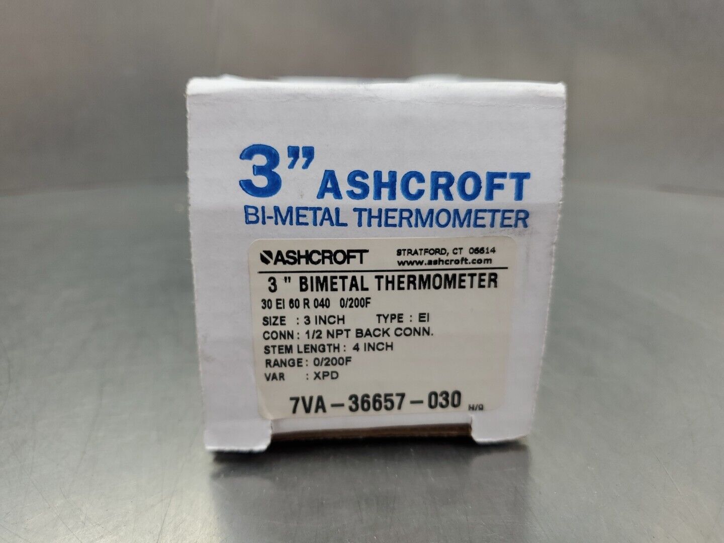 ASHCROFT 3'' BIMETAL THERMOMETER,  (30 EI 60R 040)                          6D-9