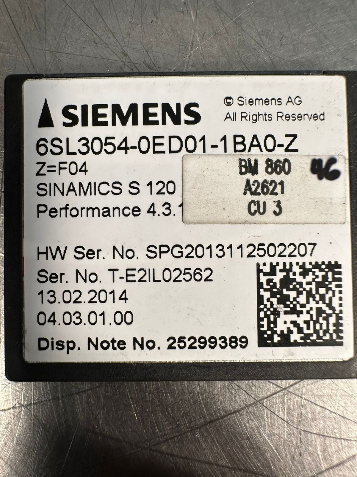 Siemens 6SL3054-0ED01-1BA0-Z Sinamics  S120 (5.3.3)