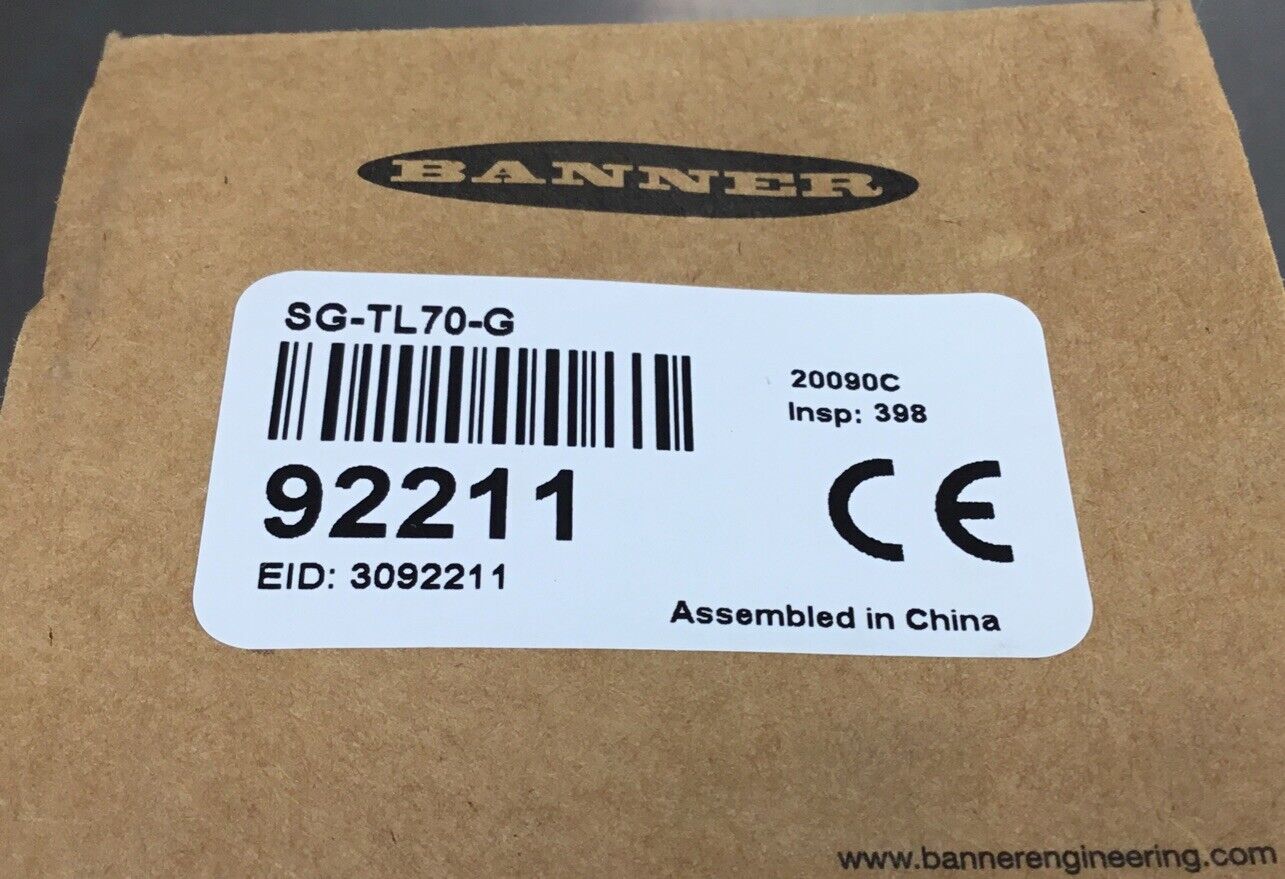 Banner Modular Tower Light  SG-TL70-G  Green 12-30VDC 420mA Max      3C-22