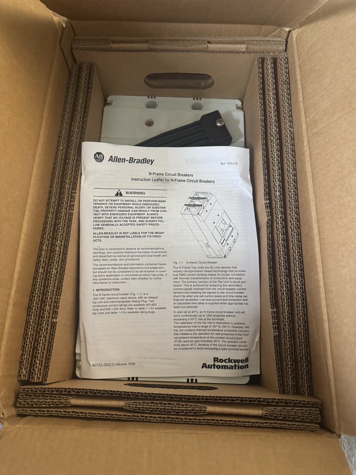 ALLEN BRADLEY 140U-N6L3-E12 / 140UN6L3E12 + 140U-NRP3-E12 Rate Plug  (BIN1.2.3)