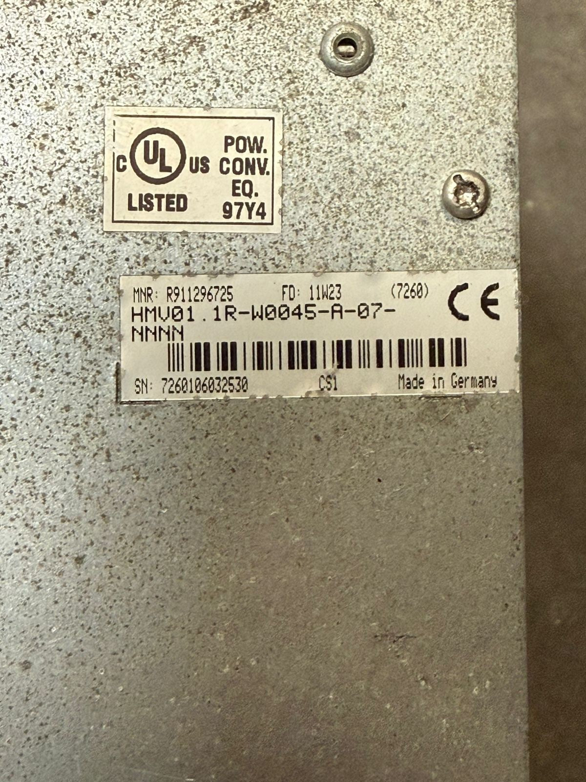 Rexroth R911296725 Power Stage HMV01.1R-W0045                     (12.6.3)