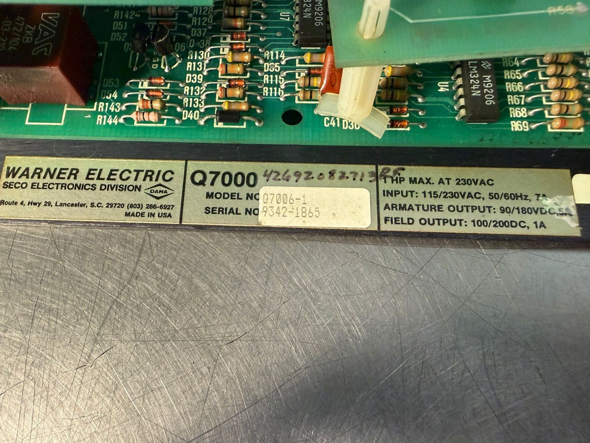 Warner Electric Q7000 DC Drive Q7006-1                            (12.5.1)