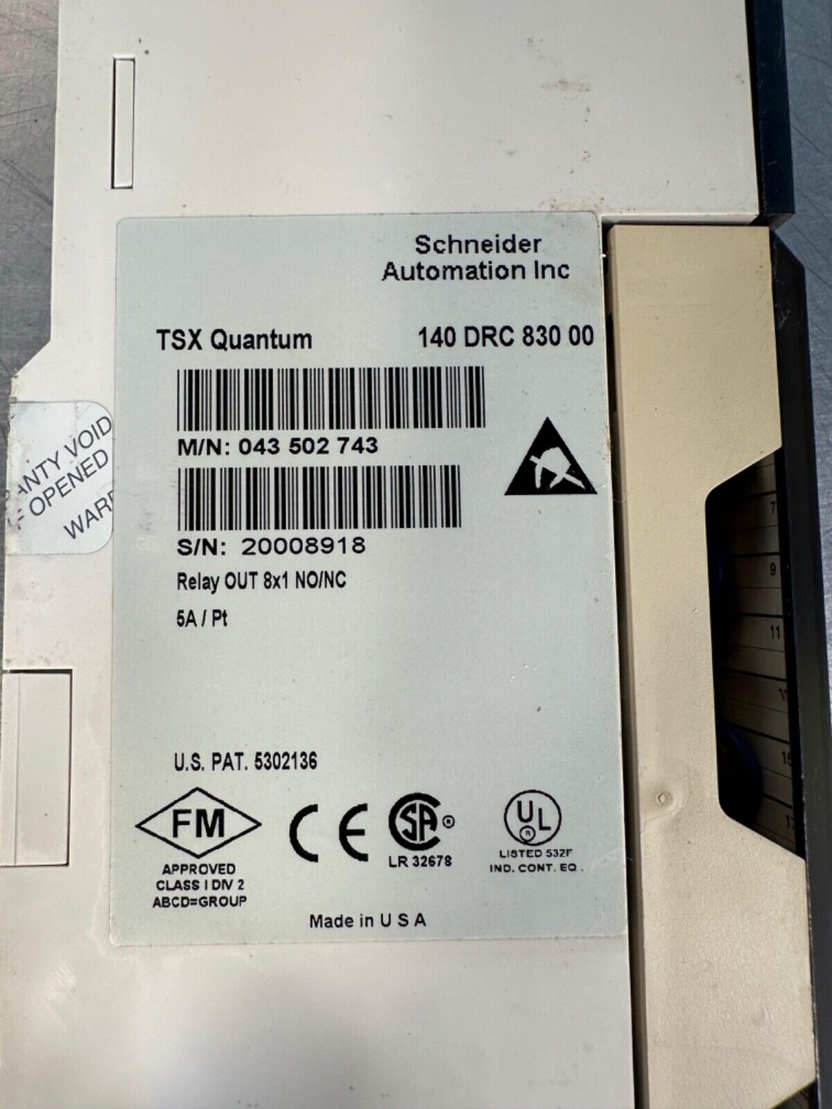 Schneider Tsx Quantum 140-DRC-830-00 / 140DRC83000 Relay Out 8x1 (3B-32)