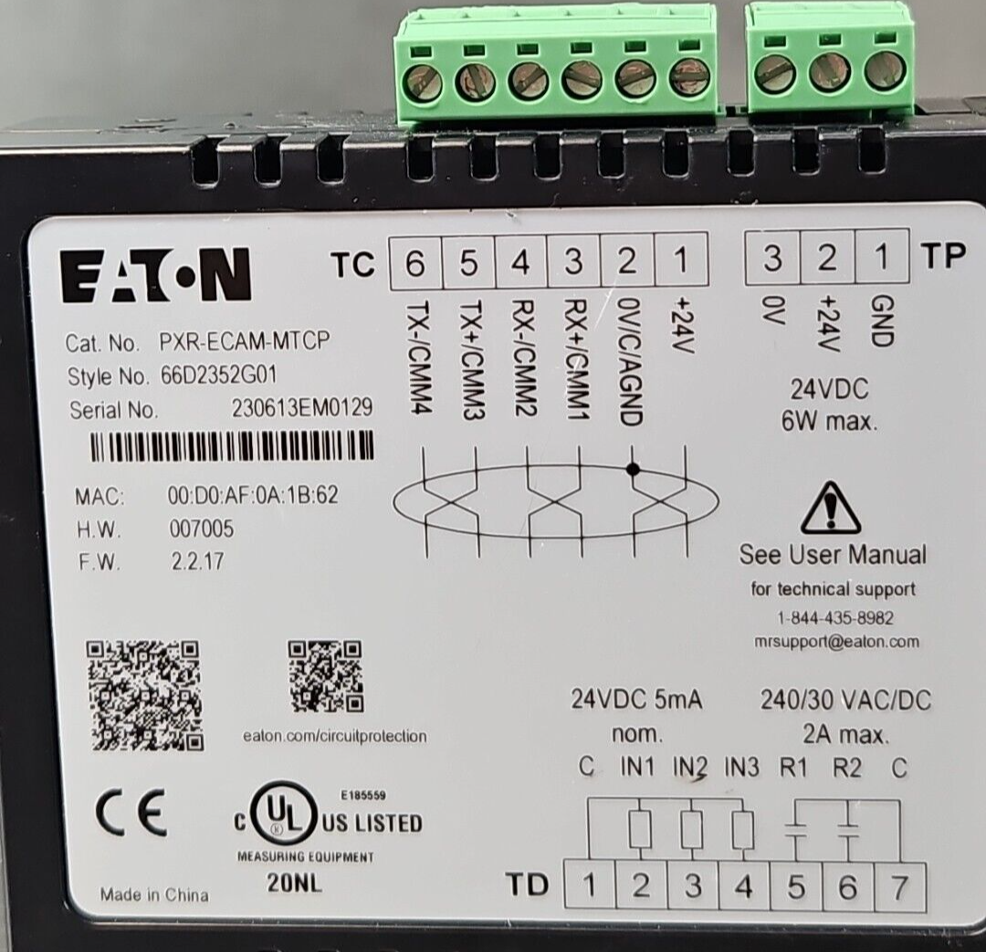 Eaton PXR-ECAM-MTCP Comunication Adapter Module for Modbus              (BIN344)