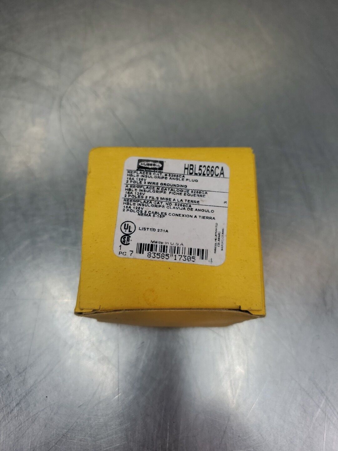 Hubbell HBL5266CA Receptacle Straight Blade Insulgrip, 15A 125V 2P.        4B-37