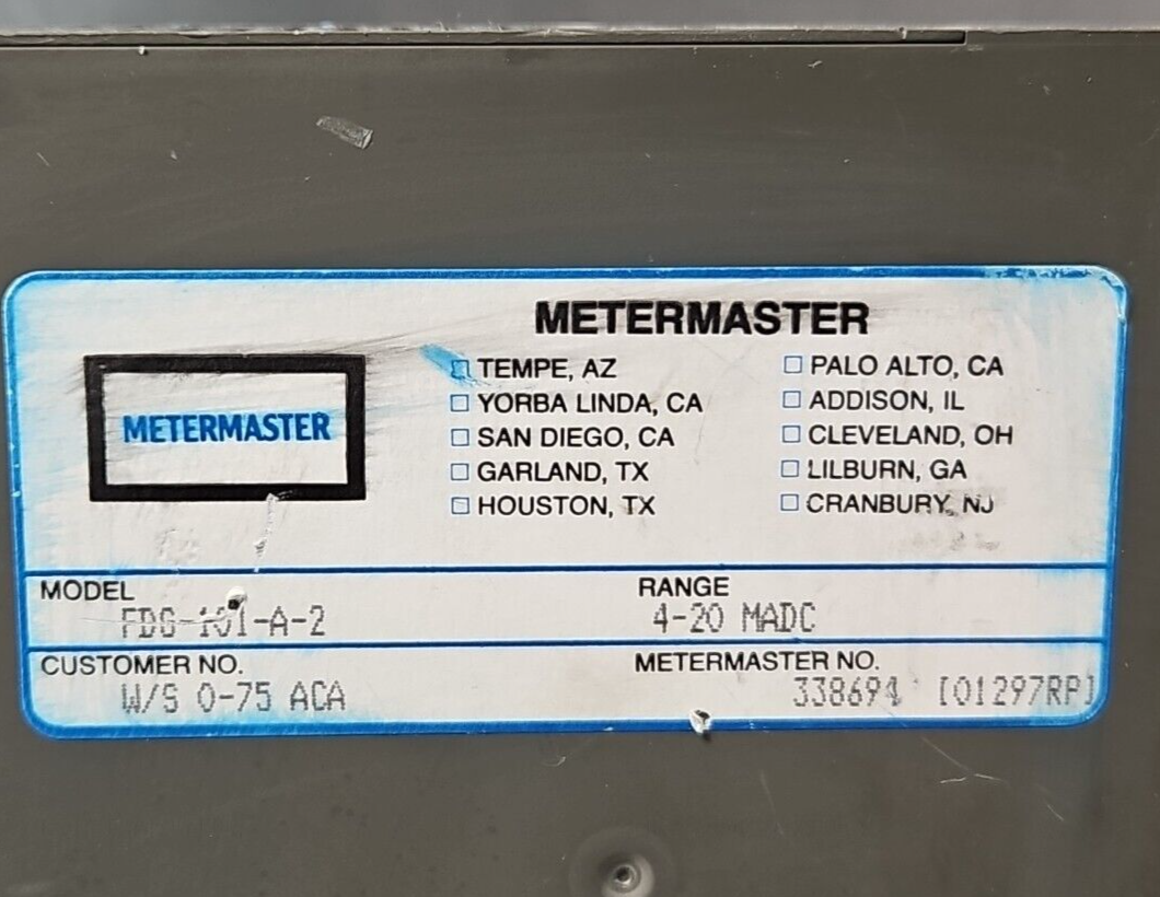 Takemoto FDG-101-A-2 Volt Meter 4-20madc 85-132v-ac                     (BIN153)