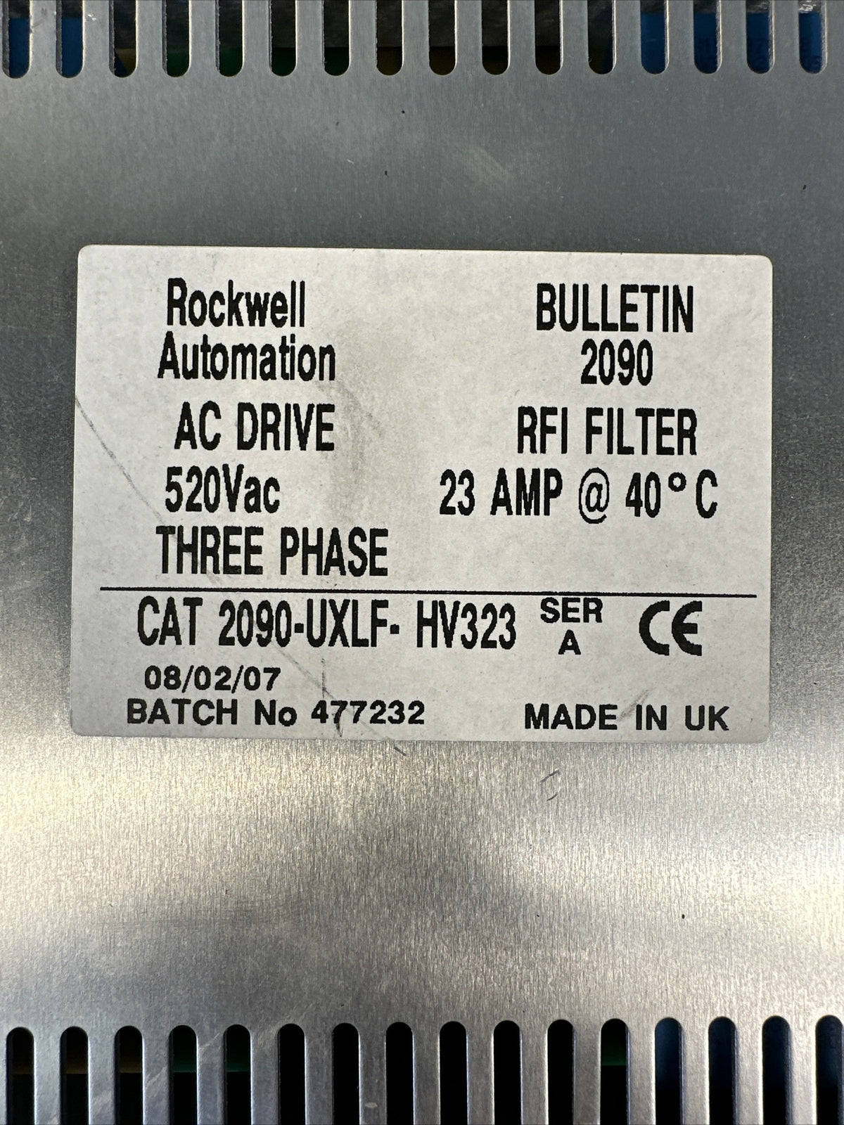 Allen Bradley RFI Filter 2090-UXLF-HV323 Ser. A (BIN-4.4.5)
