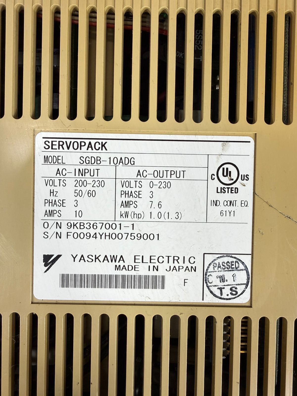 Yaskawa SGDB-10ADG Servopack Pack                                 (2.5.3)