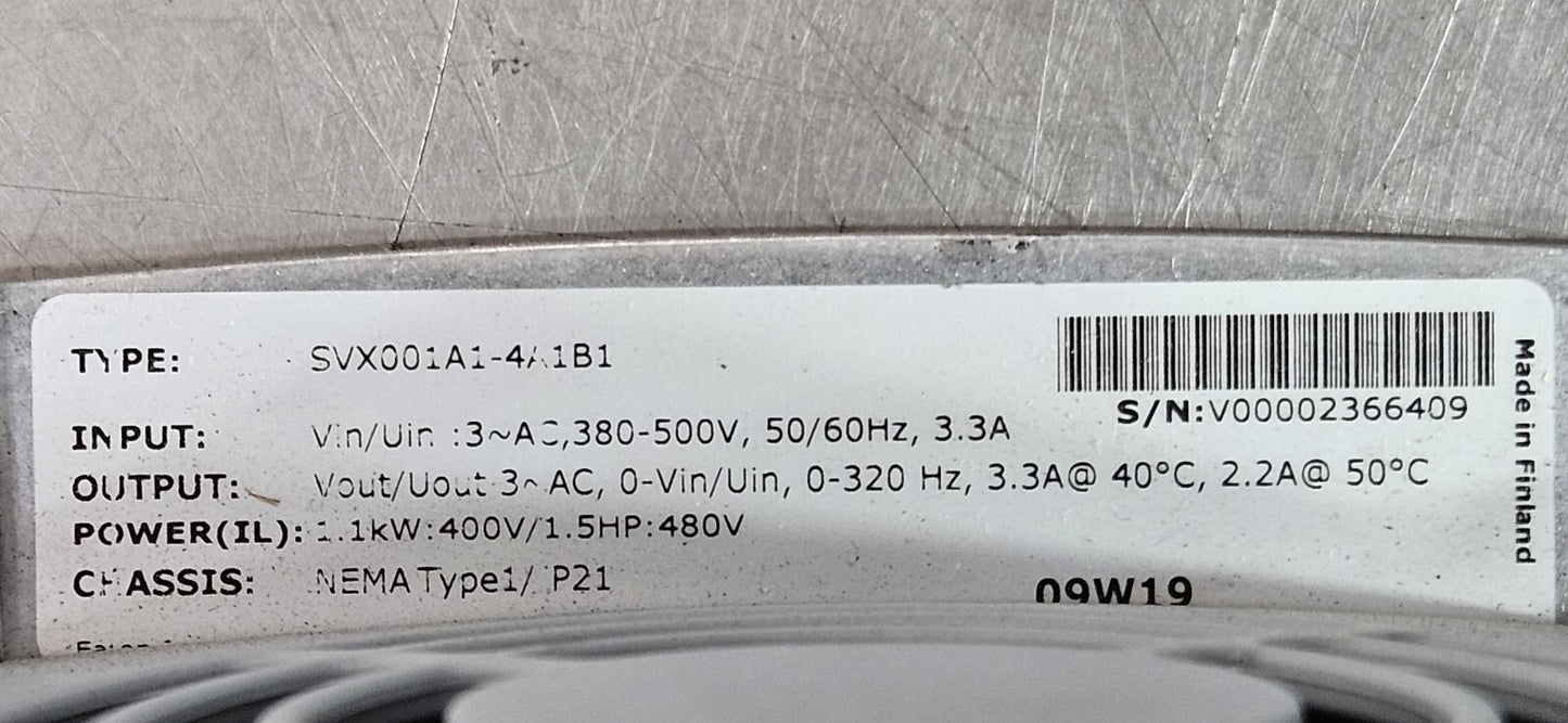 Eaton SVX001A1-4A1B1 Motor Drives/VFDs/Speed Controller                 (BIN552)