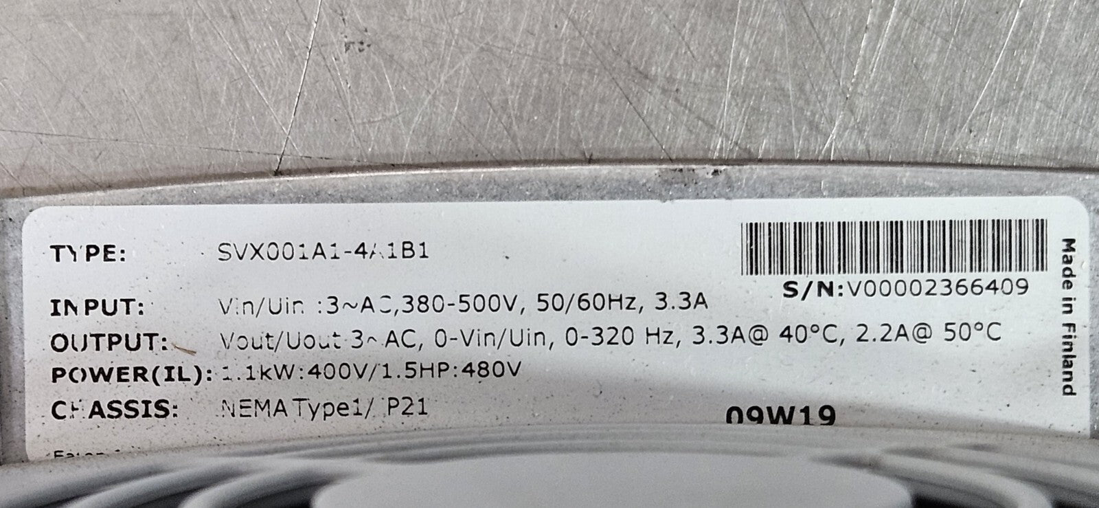 Eaton SVX001A1-4A1B1 Motor Drives/VFDs/Speed Controller                 (BIN552)