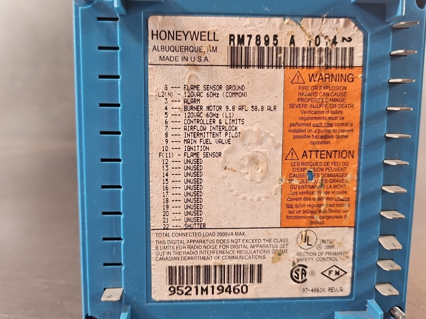 Honeywell RM7895A1014 Automatic Programming Control                 (BIN745)
