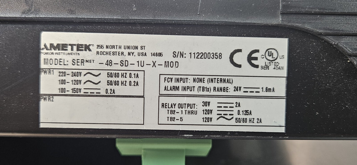 Ametek SERnet-48-SD-1U-X-MOD Network Enabled Sequence of Events         (BIN535)