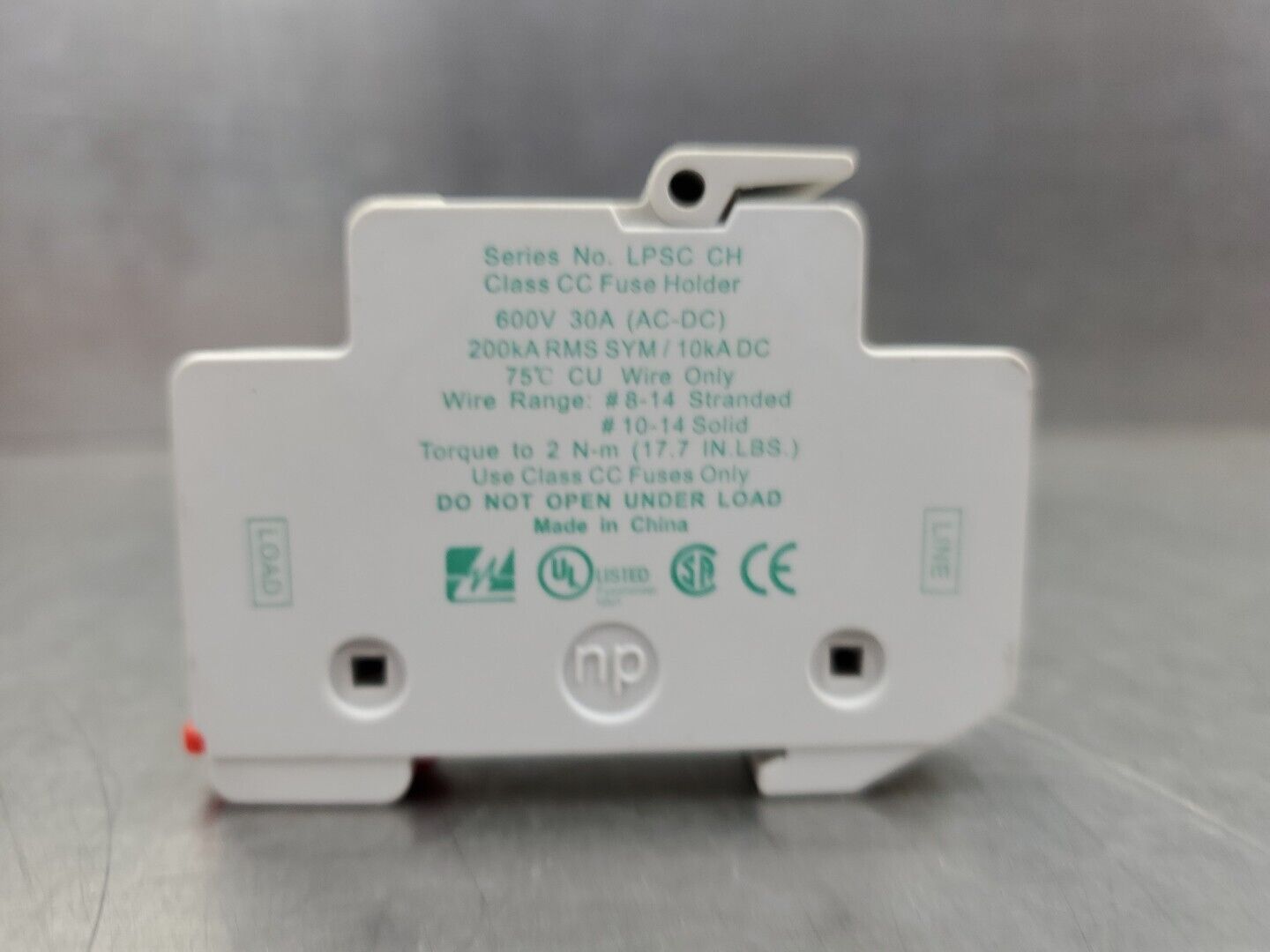 Littelfuse POWR-SAFE LPSC CH Class CC Fuse Holders, 30A 600V.              4D-34